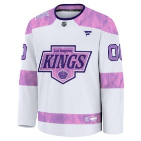 Los Angeles Kings Dresy Personalizované Fanatics Hockey Fights Cancer Practice 2024-25 Bílý - Pánské